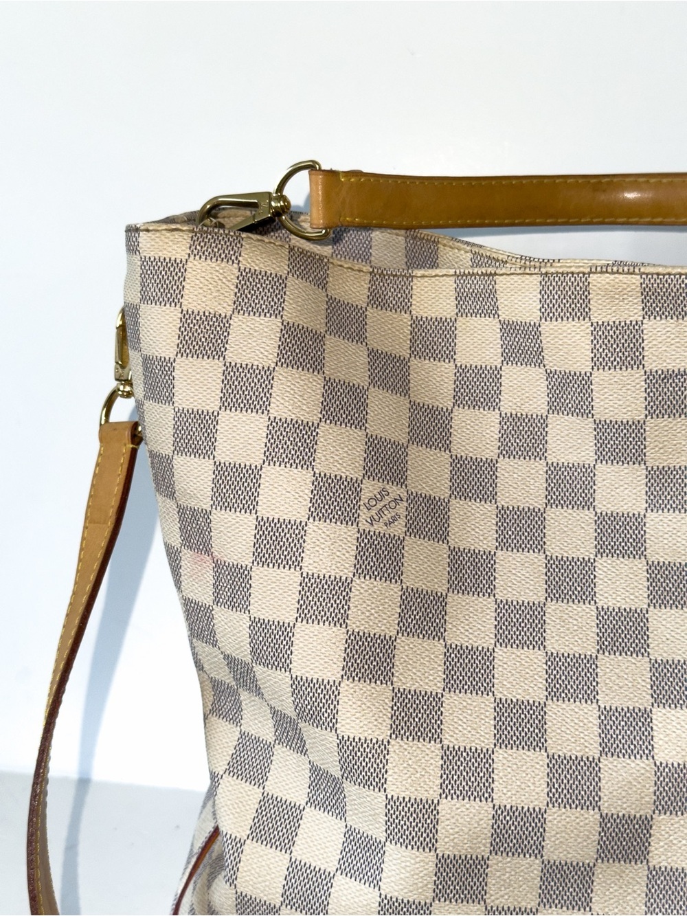 Rare Louis Vuitton Soffi Damier Azur Shoulder Bag Authentic Classic Summer - Picture 5 of 13